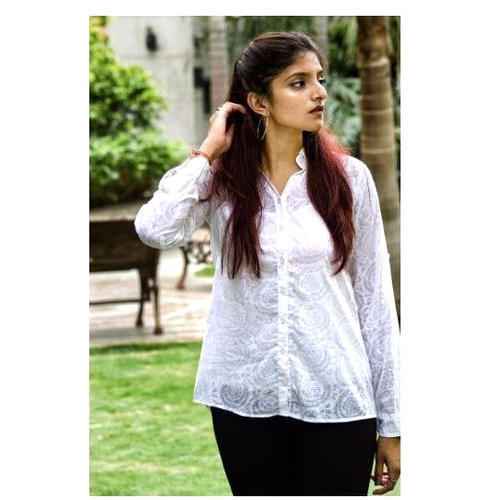 Cotton Half Sleeve Ladies Printed T Shirt