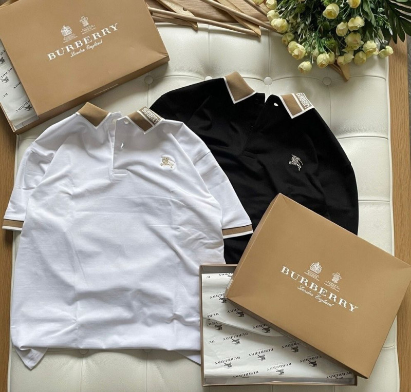 Burberry Cotton Matty Lycra Collar T Shirt