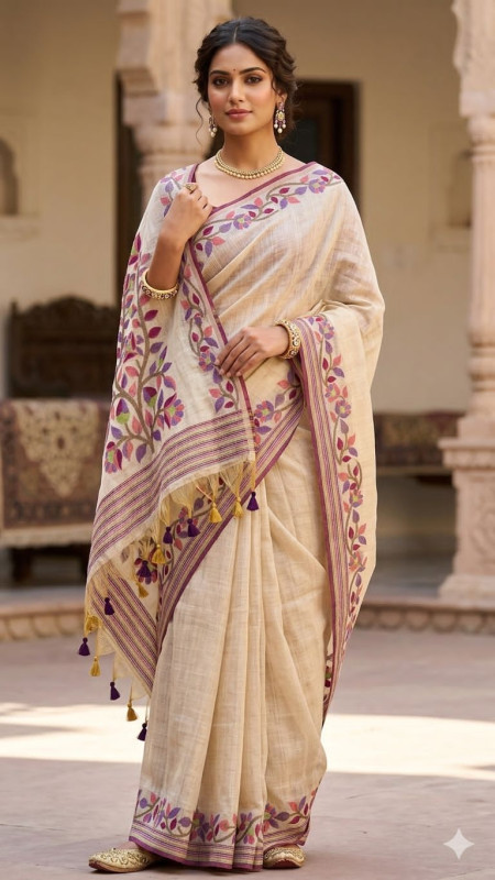 Munga Jamdani Saree
